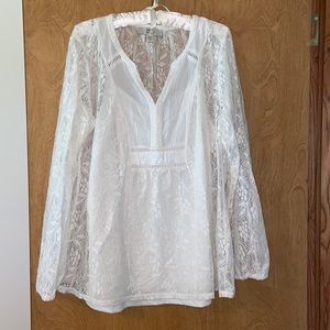 Vintage America Blues Lace Top size L off white